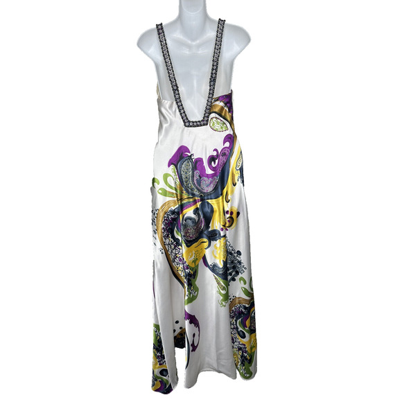 LA FEMME GOWN DRESS PRINTED BEADED MAXI LONG ~6~FABULOUS - Picture 2 of 9